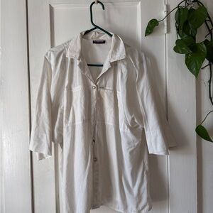 Cabrais Pearl Button White Shirt